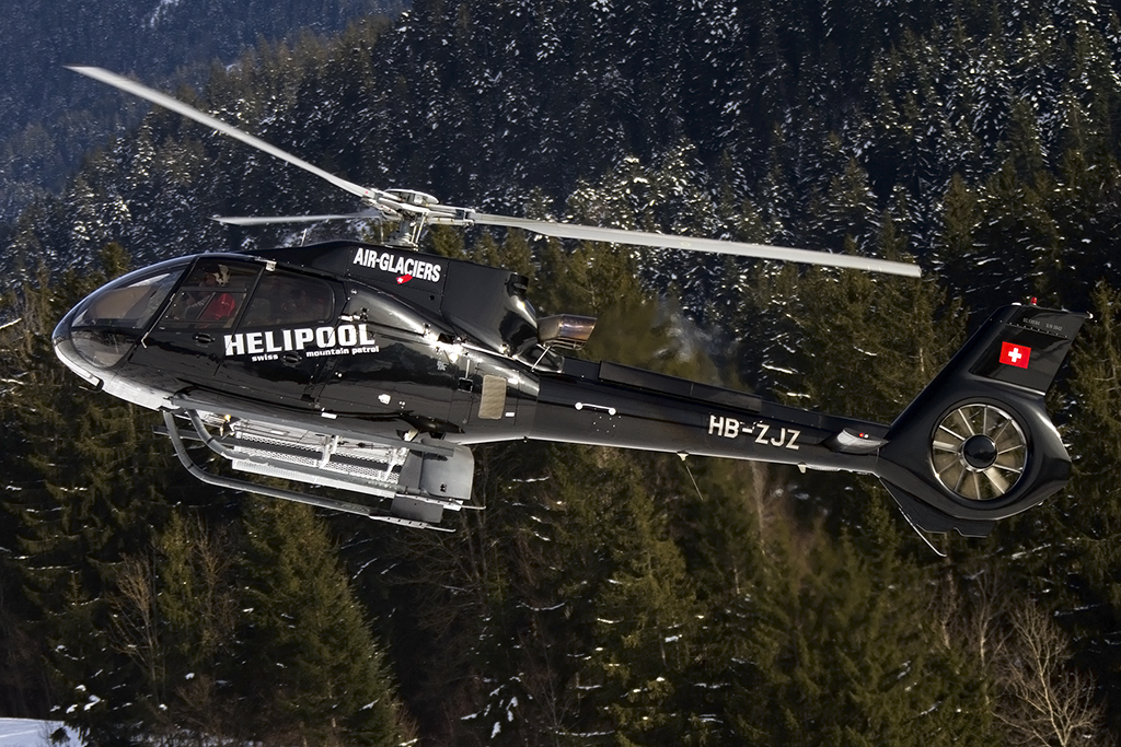 Air Glaciers, HB-ZJZ, Eurocopter, EC-130 B4, 26.01.2013, Chateau d´Oex, Switzerland 