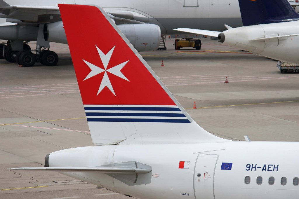 Air Malta, 9H-AEH  Floriana , Airbus, A 319-100 (Seitenleitwerk/Tail), 11.08.2012, DUS-EDDL, Dsseldorf, Germany 