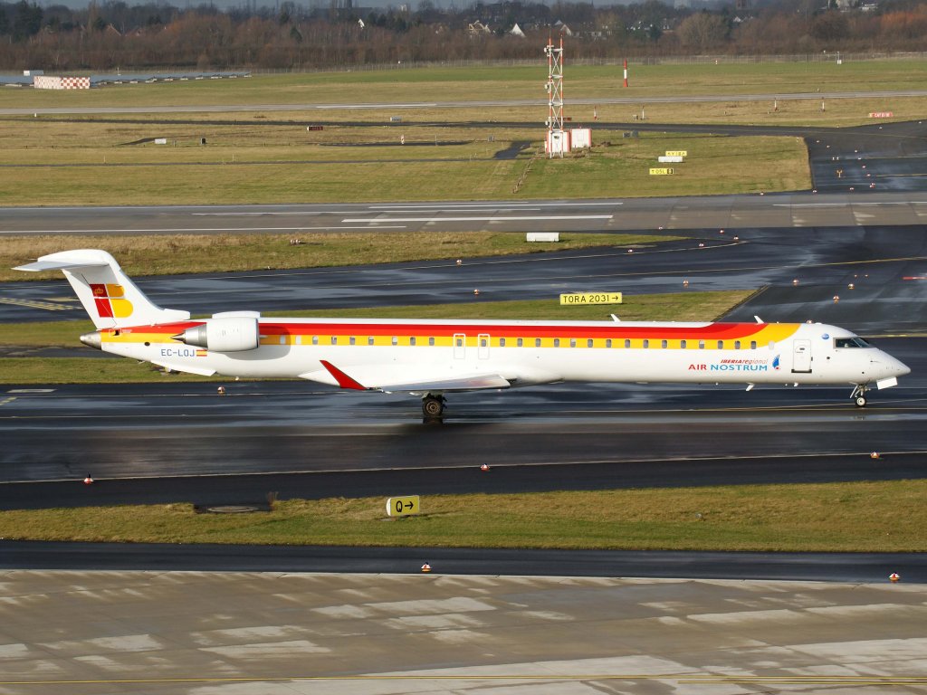 Air Nostrum, EC-LOJ, Bombardier, CRJ-1000, 06.01.2012, DUS-EDDL, Dsseldorf, Germany

