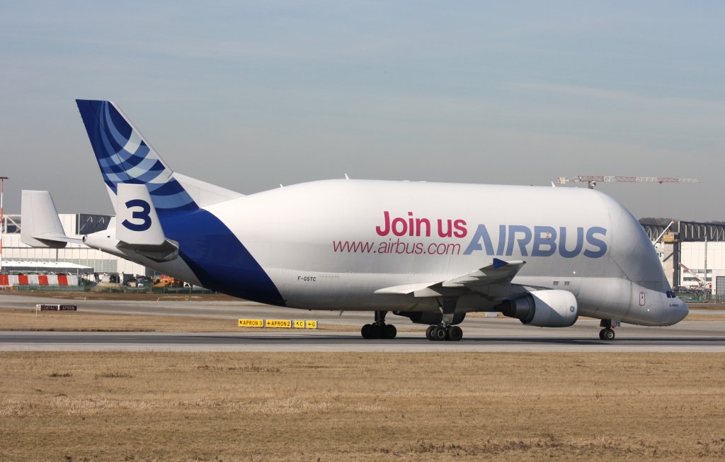 Airbus Transport International,F-GSTC,(c/n765),Airbus A300B4-608ST,05.03.2013,XFW-EDHI,Hamburg-Finkenwerder,Germany