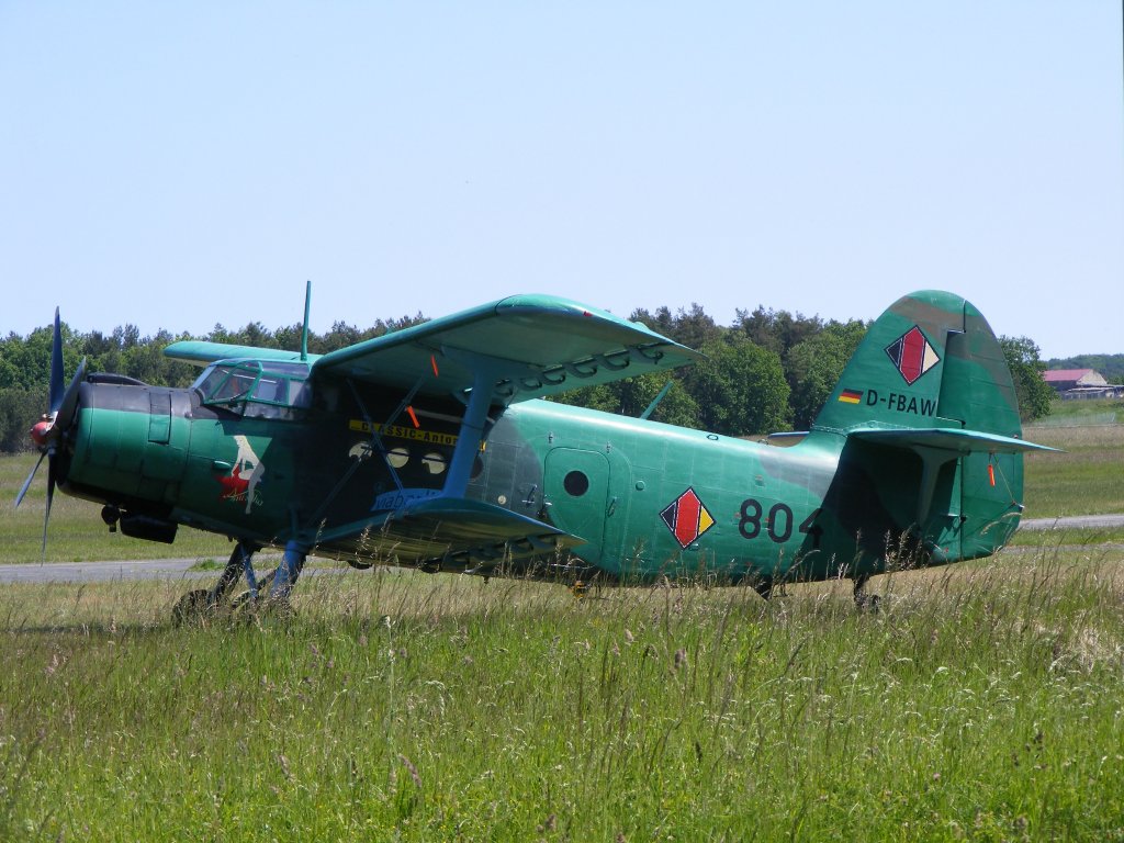 Antonow AN 2 D-FBAW auf dem Flughafen Heringsdorf (EDAH) am 6.6.2013