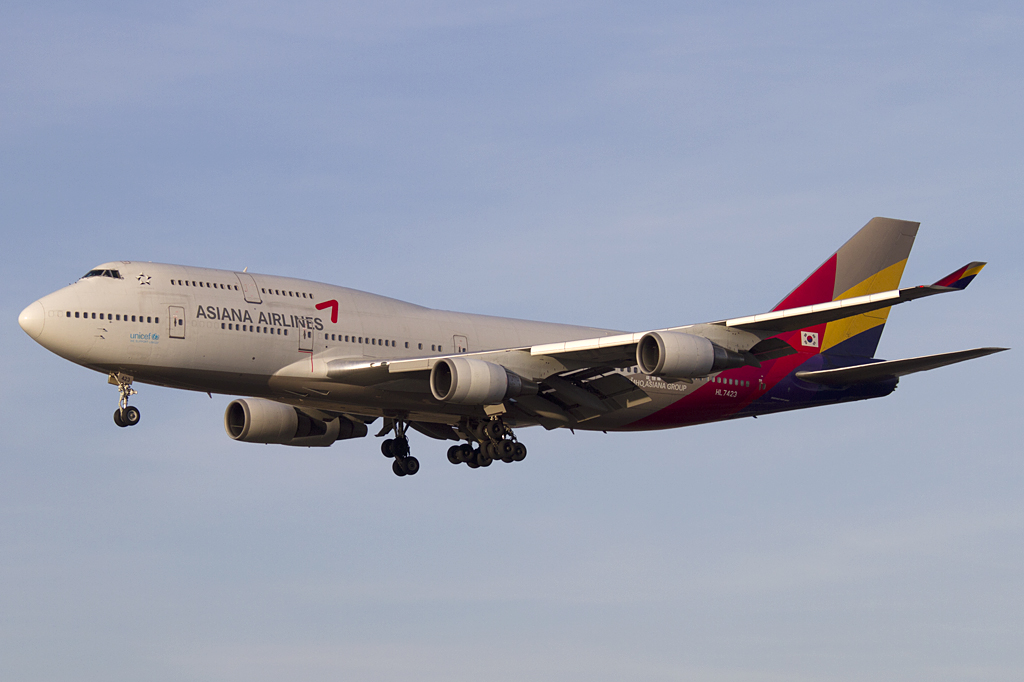 Asiana Airlines, HL7423, Boeing, B747-48EM, 09.02.2011, FRA, Frankfurt, Germany 




