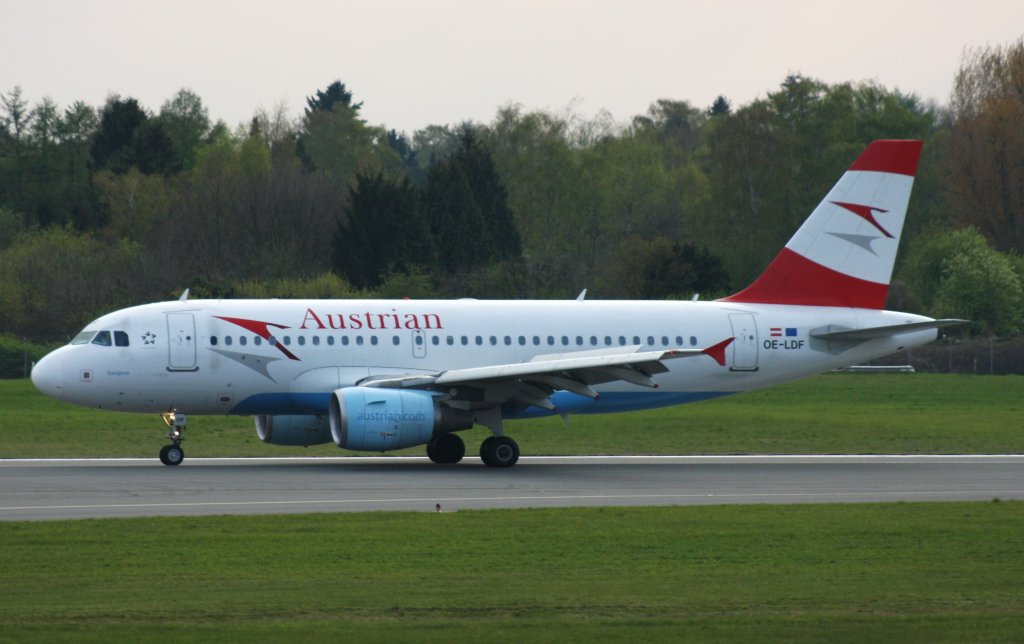 Austrian Airlines,OE-LDF,(c/n2547),Airbus A319-112,25.04.2012,HAM-EDDH,Hamburg,Germany