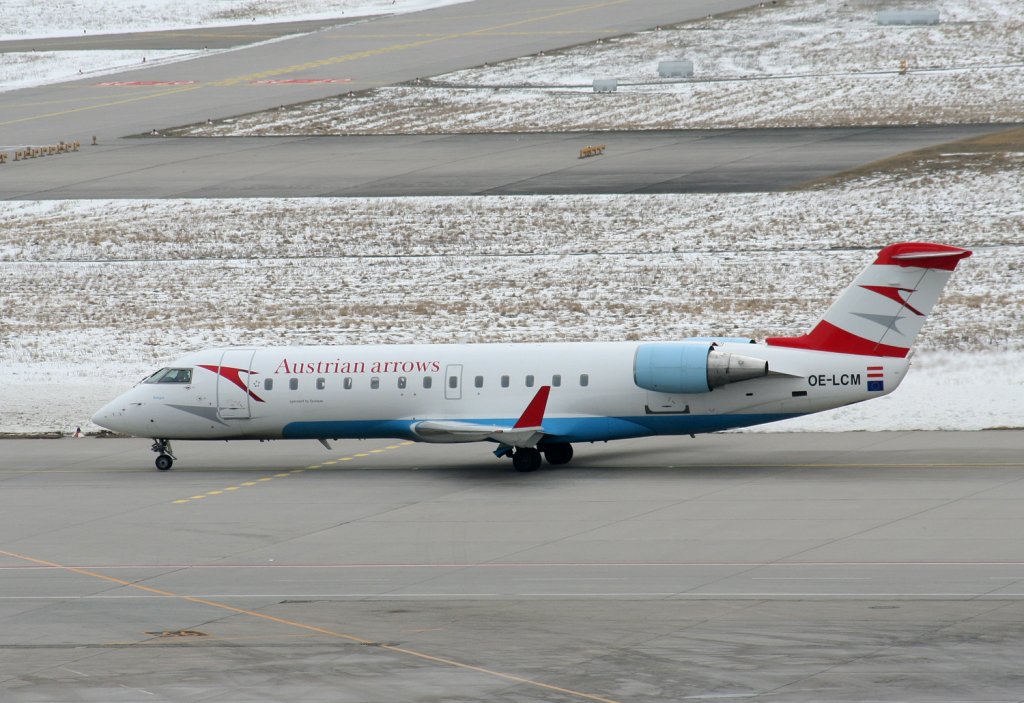 Austrian Arrows Canadair Regjet CRJ200LR OE-LCM am 10.03.2010 auf dem Flughafen Stuttgart