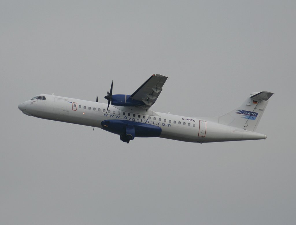 Avanti Air ATR-72-202 D-ANFC beim Start in Berlin-Tegel am 01.05.2010