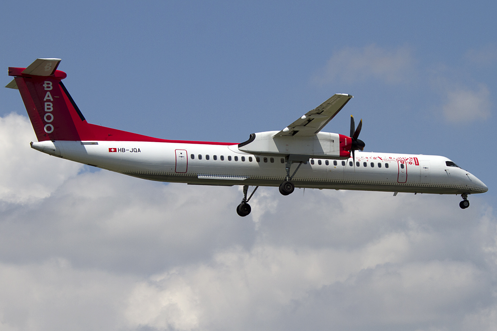 Baboo Airlines, HB-JQA, Bombardier, DHC-8-402, 31.07.2011, GVA, Geneve, Switzerland 



