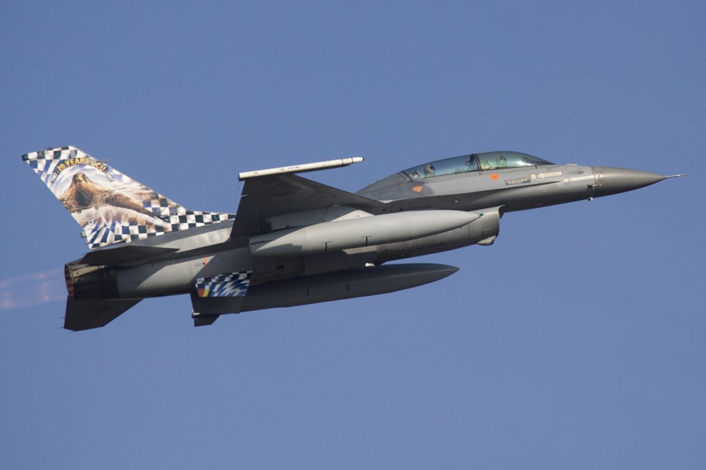 Belgium - Air Force, FB-18, Sabca, F-16BM Flighting Falcon, 18.09.2009, EBBL, Kleine Brogel, Belgien 

