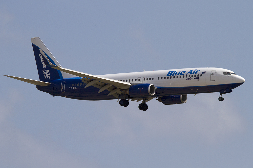 Blue Air, YR-BIA, Boeing, B737-8AS, 06.09.2010, BCN, Barcelona, Spain 




