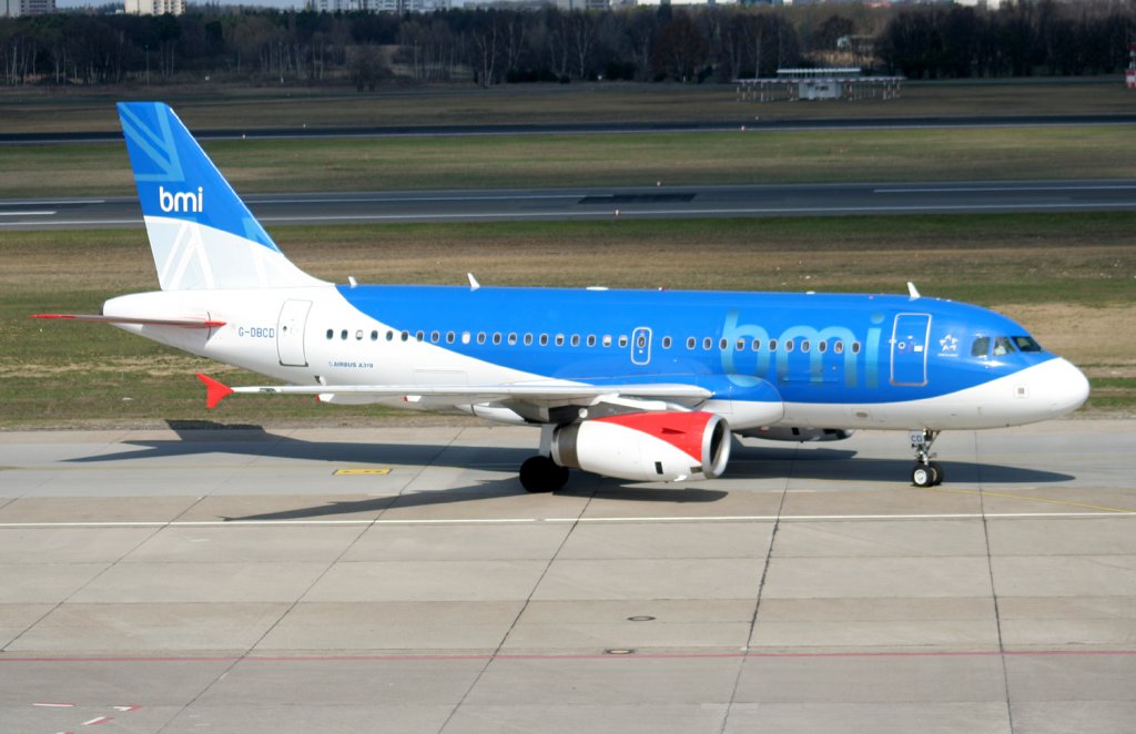 BMI A 319-131 G-DBCD am 02.04.2010 auf dem Flughafen Berlin-Tegel