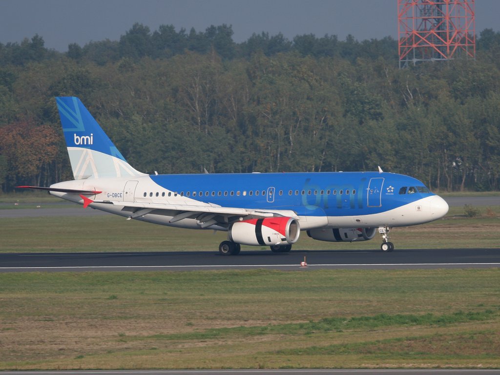 BMI A 319-131 G-DBCE nach der Landung in Berlin-Tegel am 09.10.2010