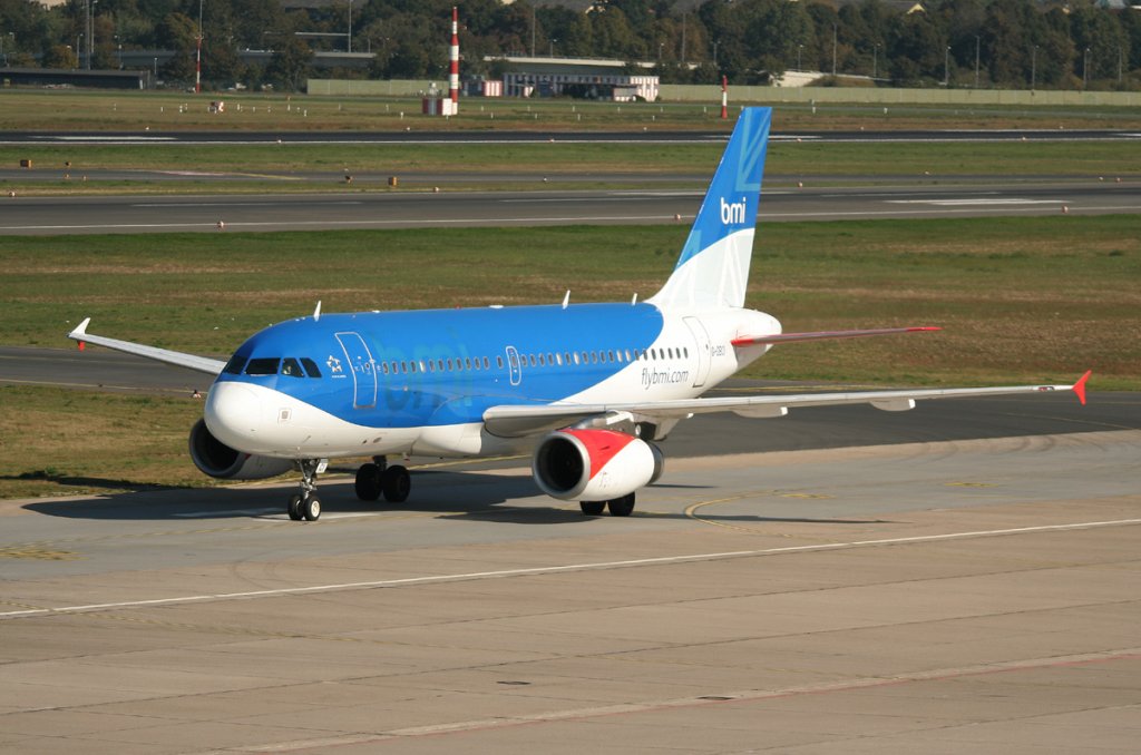 BMI A 319-132 G-DBCI bei der Ankunft in Berlin-Tegel am 01.10.2011