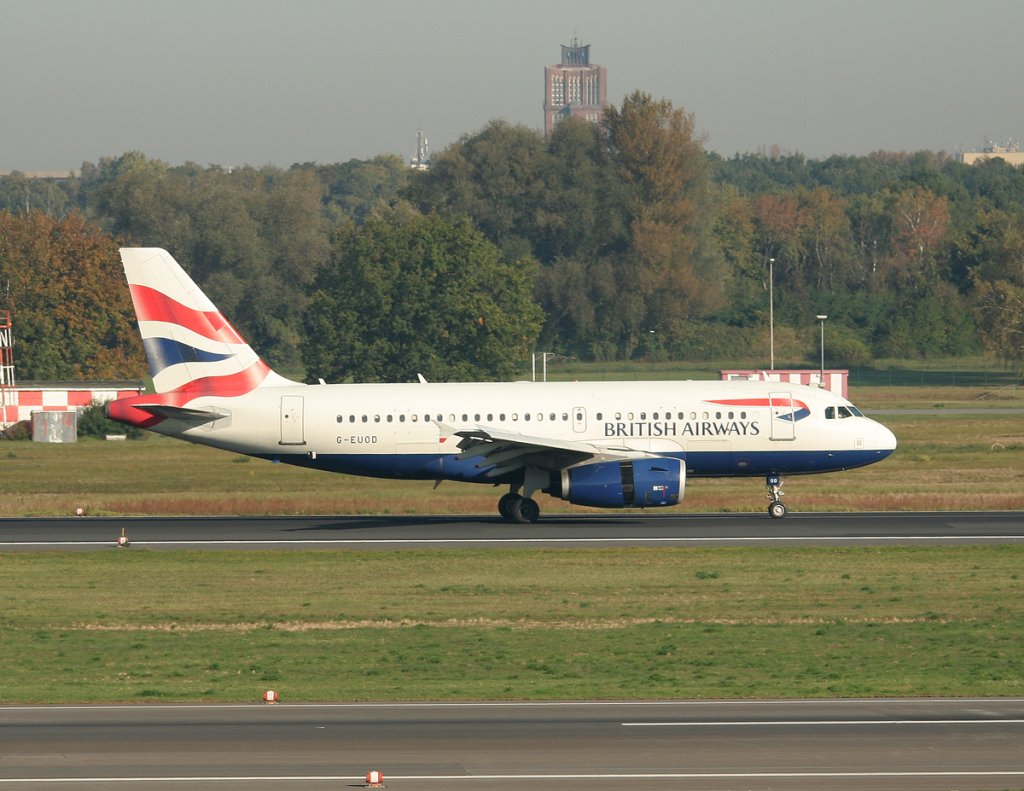 British Airways A 319-131 G-EUOD beim Start in Berlin-Tegel am 01.10.2011