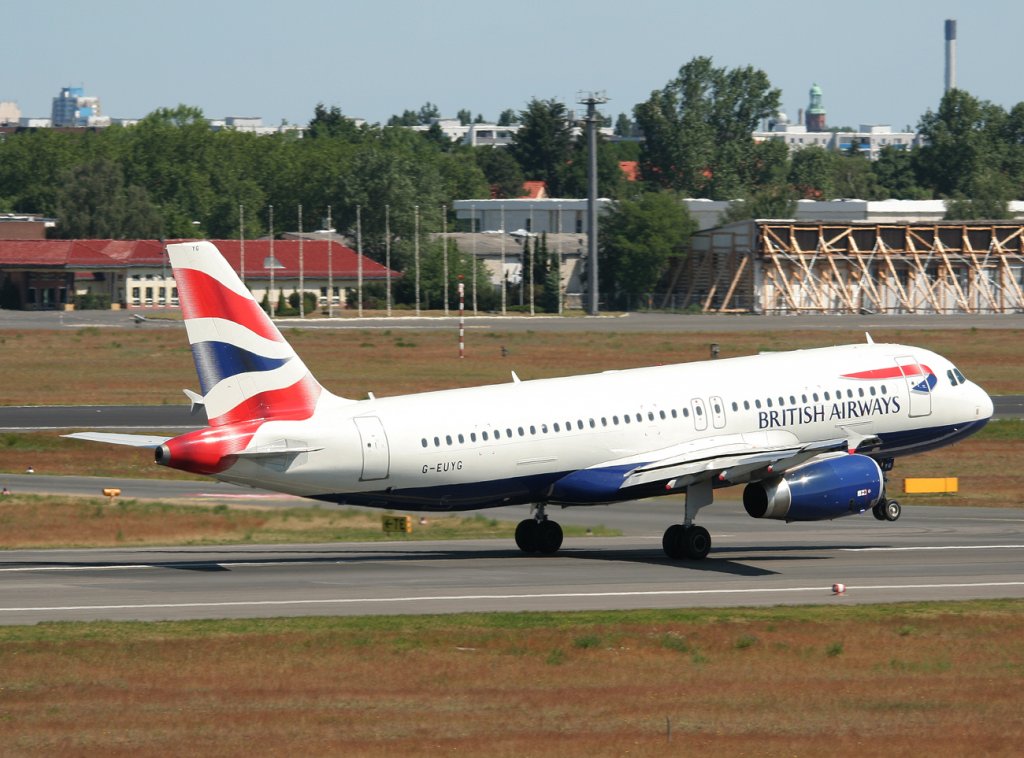 British Airways A 320-232 G-EUYG beim Start in Berlin-Tegel am 02.06.2011