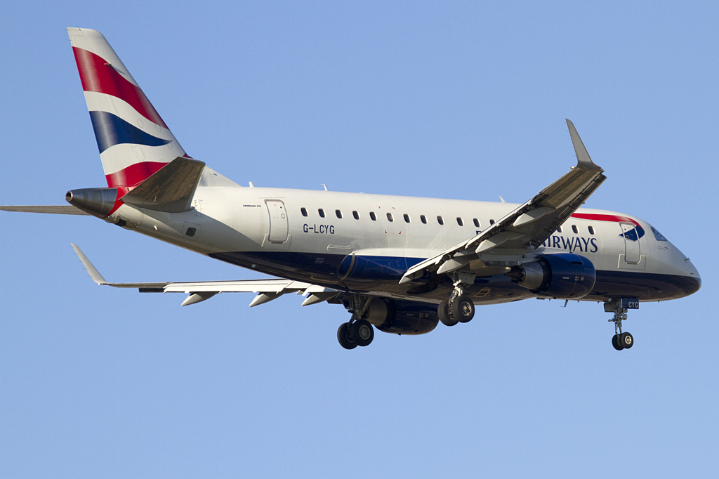 British Airways - CityFleyer, G-LCYG, Embreaer, ERJ-170-100STD, 12.10.2010, FRA, Frankfurt, Germany 



