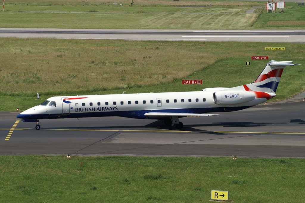 British Airways, G-EMBF, Embraer RJ-145 EU, 2006.06.12, DUS, Dsseldorf, Germany