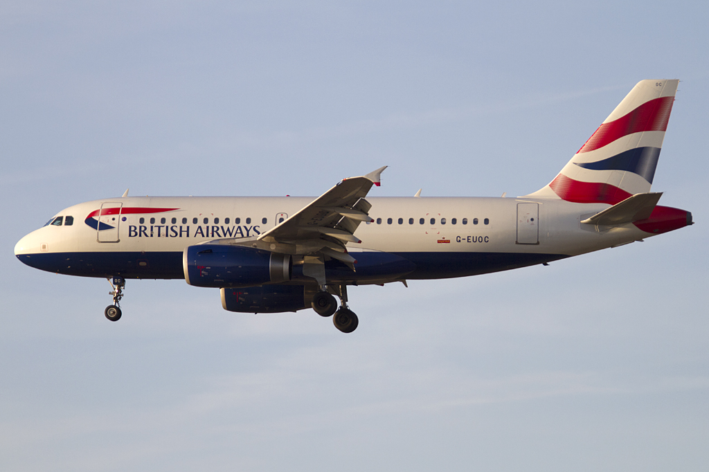 British Airways, G-EUOC, Airbus, A319-131, 09.02.2011, FRA, Frankfurt, Germany 

