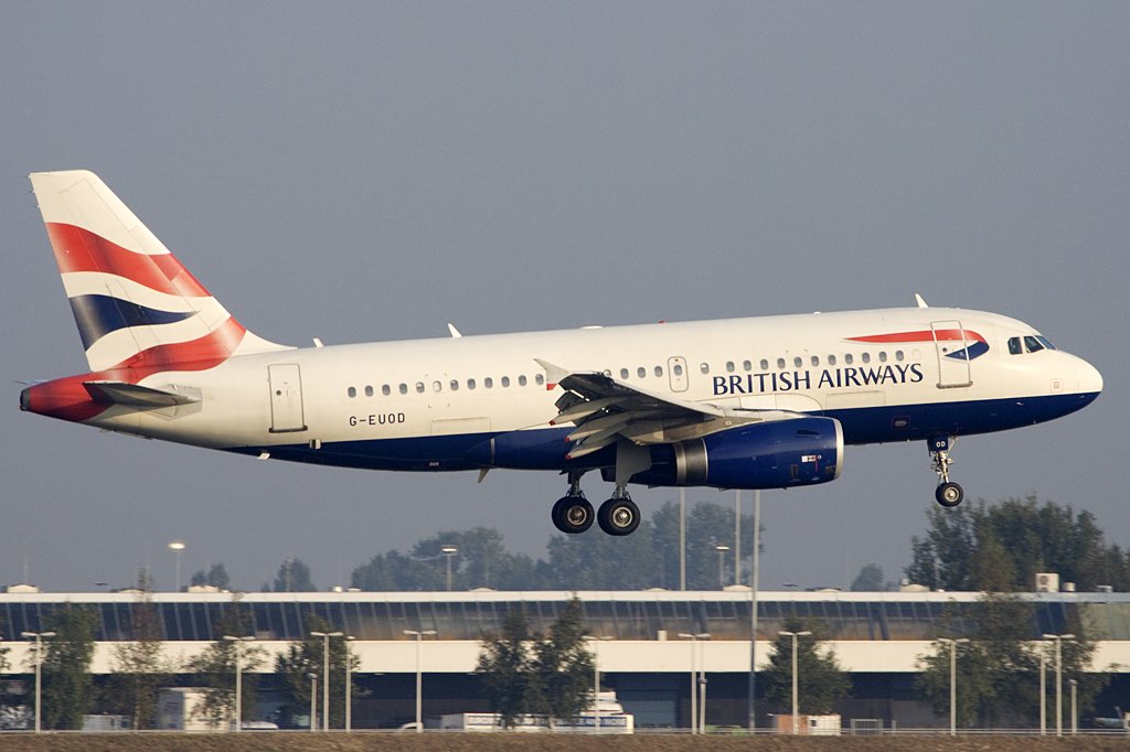 British Airways, G-EUOD, Airbus, A319-131, 19.09.2009, AMS, Amsterdam, Niederlande 

