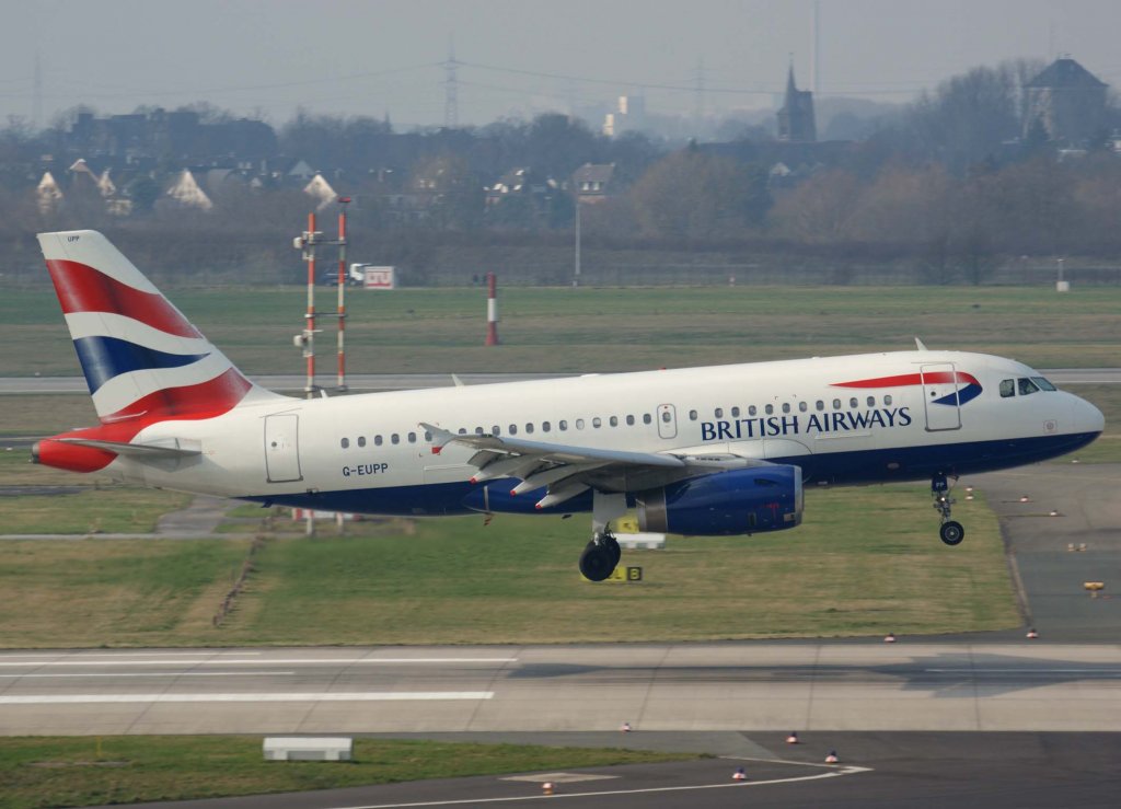 British Airways, G-EUPP, Airbus A 319-100, 2009.03.17, DUS, Dsseldorf, Germany