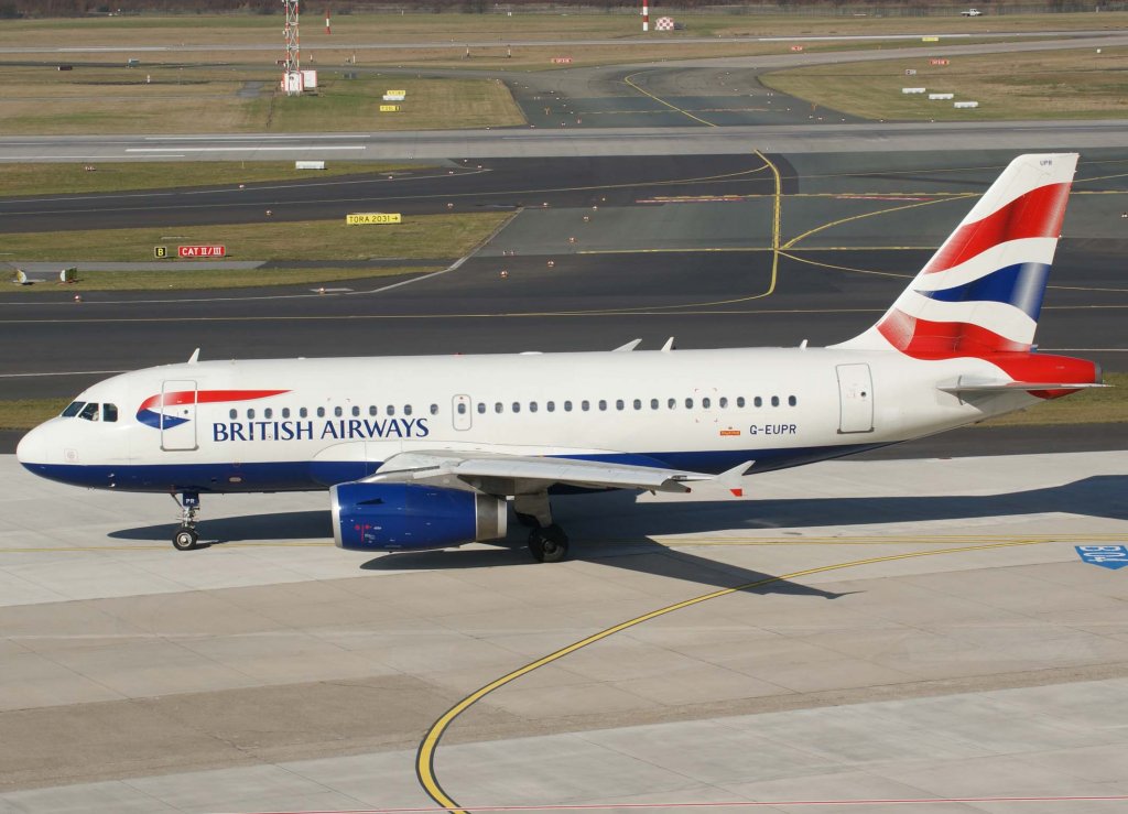 British Airways, G-EUPR, Airbus A 319-100, 2010.03.03, DUS-EDDL, Dsseldorf, Germany 

