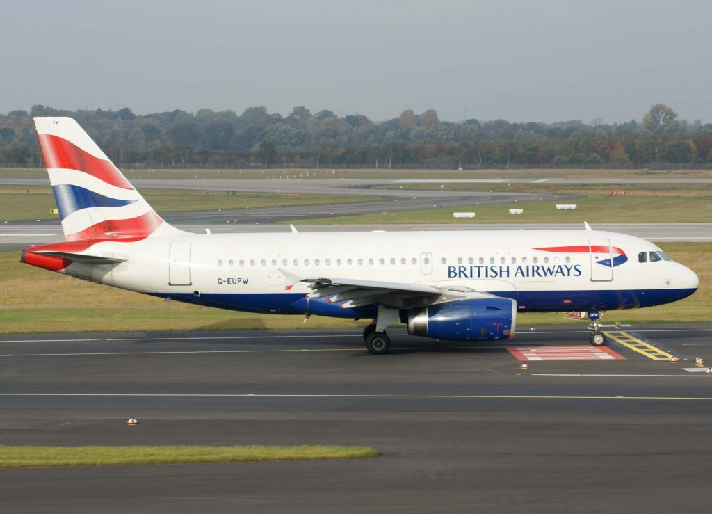 British Airways, G-EUPW, Airbus A 319-100, 2009.10.24, DUS, Dsseldorf, Germany