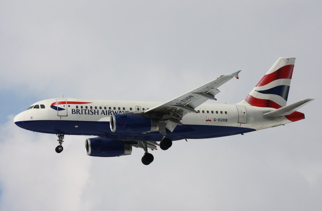 British Airways,G-EUOB,(c/n1529),Airbus A319-131,14.03.2013,HAM-EDDH,Hamburg,Germany
