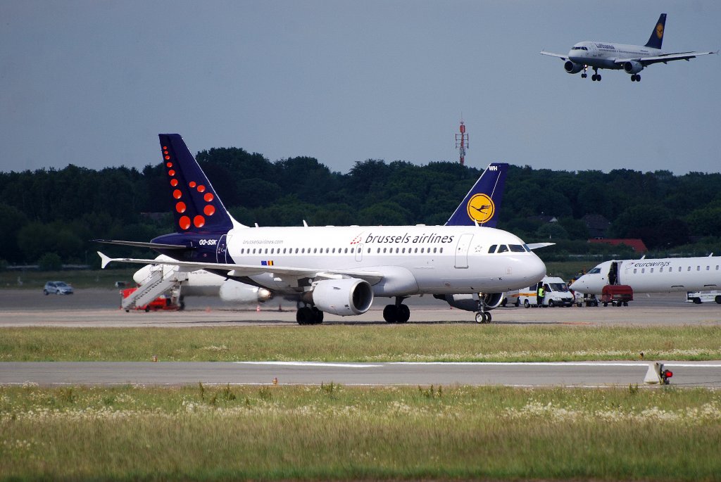 Brussels Airlines Airbus A319 OO-SSK in Hamburg Fuhlsbttel aufgenommen am 30.05.11