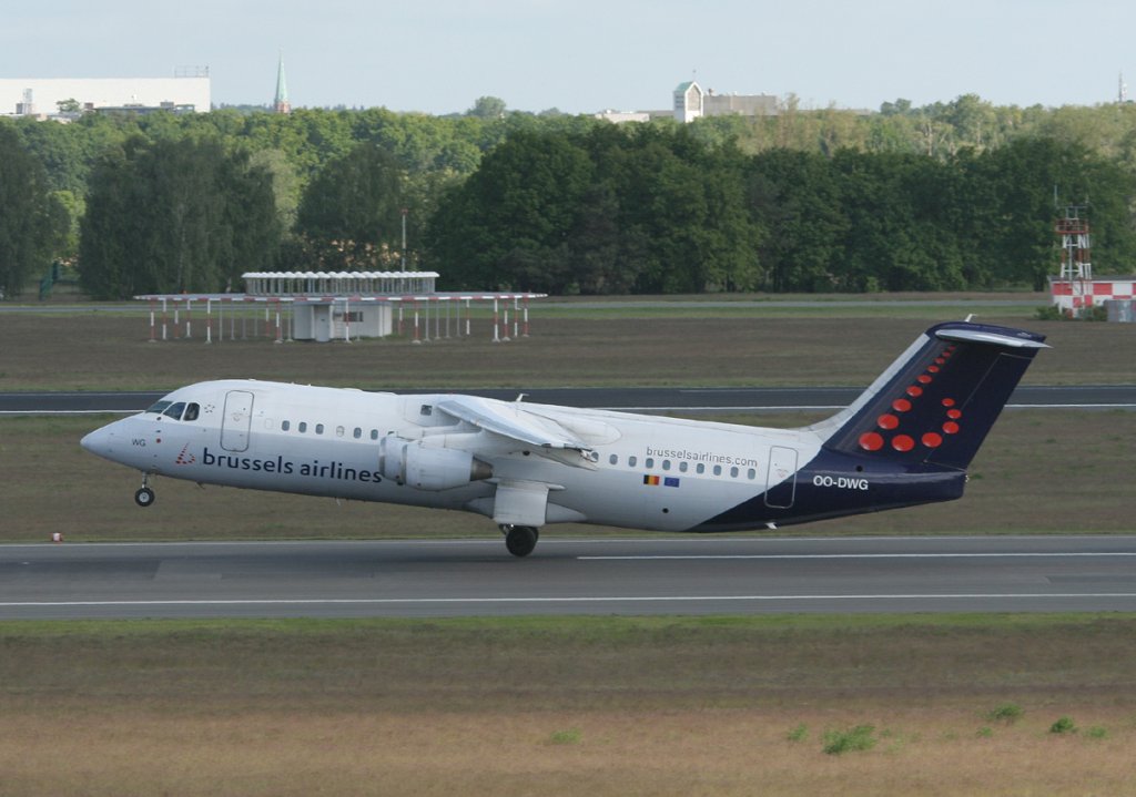 Brussels Airlines Avro Regjet RJ100 OO-DWG beim Start in Berlin-Tegel am 17.05.2012