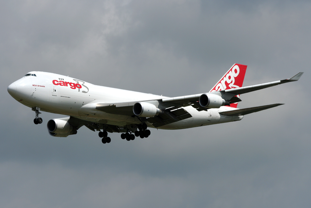 Cargo B B747-400F OO-CBC im Anflug auf die 25R in BRU / EBBR / Brssel am 11.06.2009