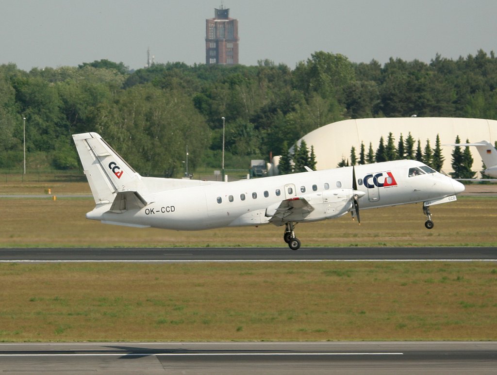 Central Connect Airlines Saab 340 OK-CCD beim Start in Berlin-Tegel am 22.05.2012