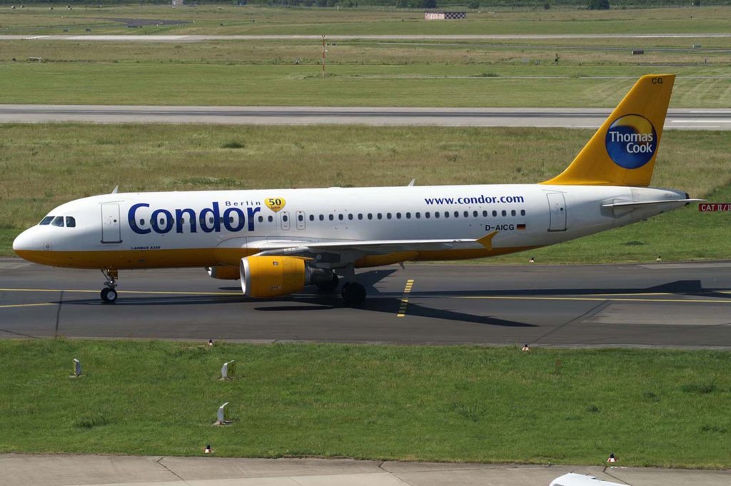 Condor-Berlin, D-AICG, Airbus A 320-200 (Condor-Berlin 50-Jahre), 2006.06.12, DUS, Dsseldorf, Germany