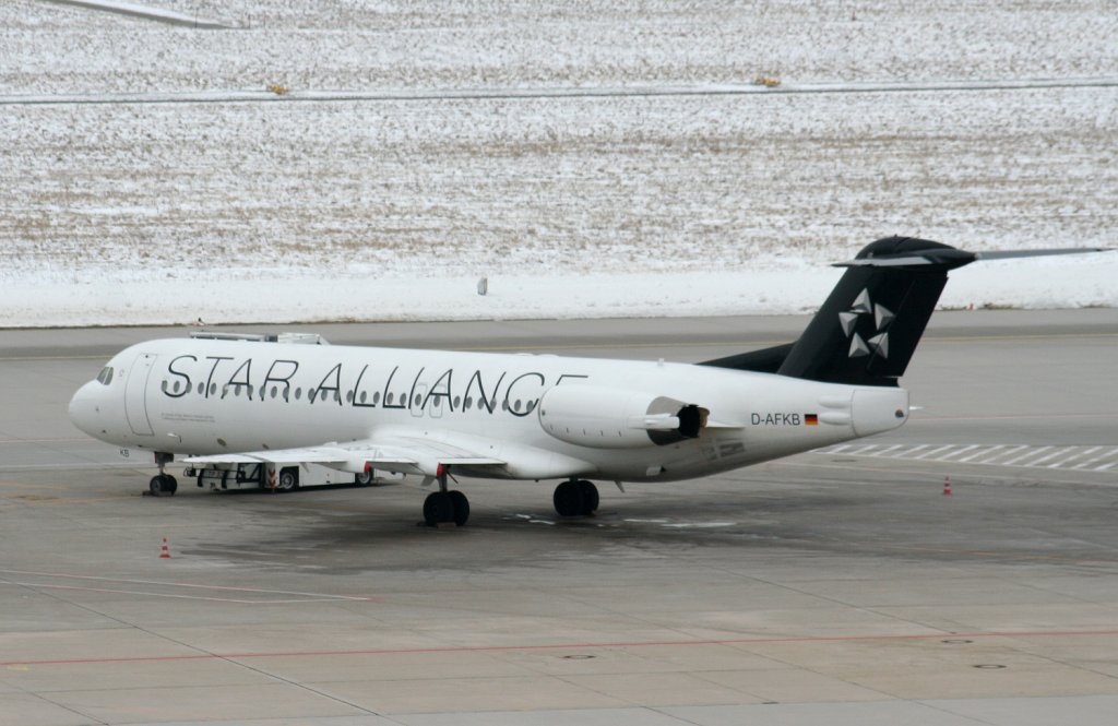 Contact Air Fokker 100 D-AFKB am 10.03.2010 auf dem Flughafen Stuttgart