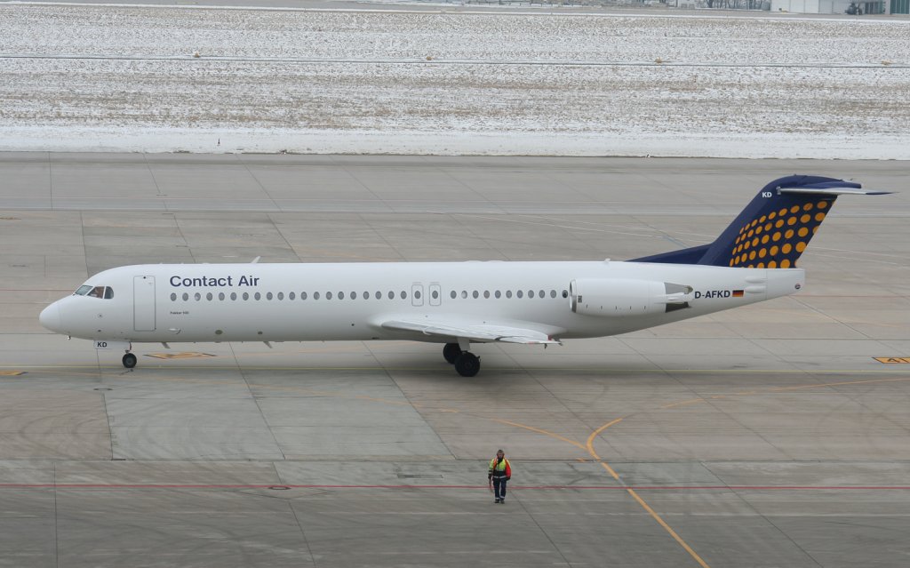 Contact Air Fokker 100 D-AFKD am 10.03.2010 auf dem Flughafen Stuttgart