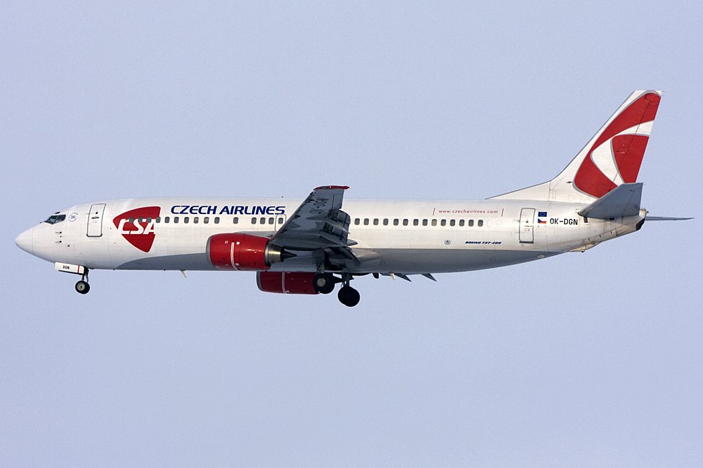 Czech Airlines, OK-DGN, Boeing, B737-45S, 10.01.2010, PRG, Prag, Czechoslovakia 

