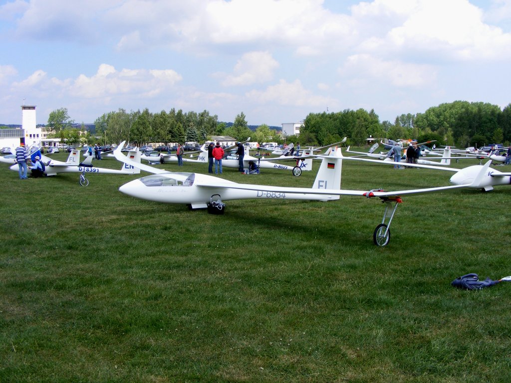 Discus 2a D-6834 bei den deutschen Meisterschaften im Segelflug 2011 auf dem Flugplatz Zwickau (EDBI) am 28.Mai.