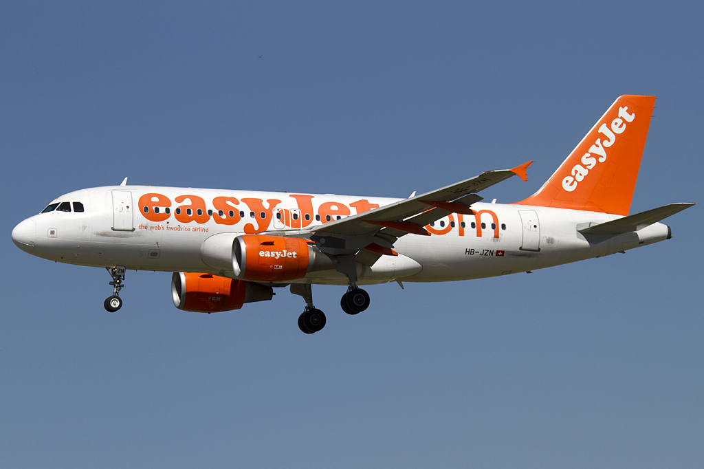 EasyJet, HB-JZN, Airbus, A319-111, 19.09.2010, BCN, Barcelona, Spain 




