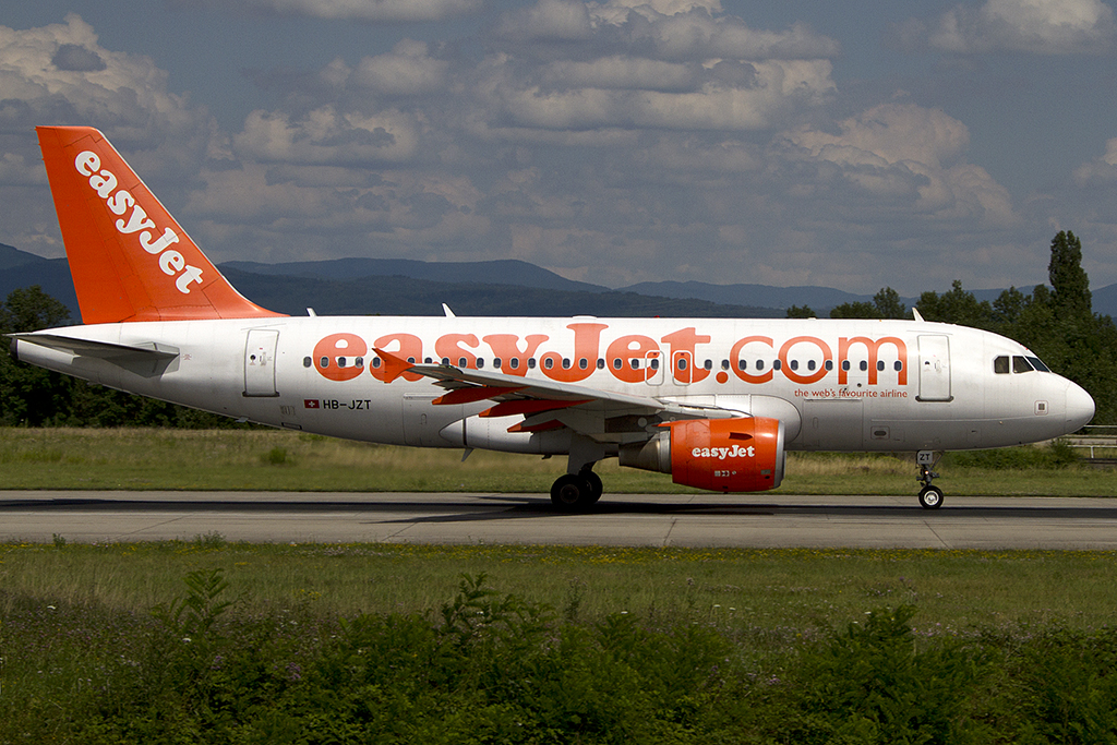 EasyJet, HB-JZT, Airbus, A319-111, 12.07.2012, BSL, Basel, Switzerland 




