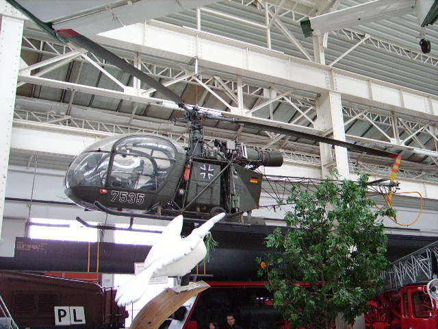 Eine Alouette II der Bundeswehr am 19.02.11 in Technik Museum Speyer 
