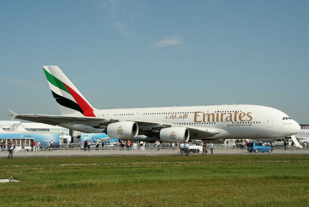 Emirates A 380-861 A6-EDC am 11.09.2012 auf der ILA 2012