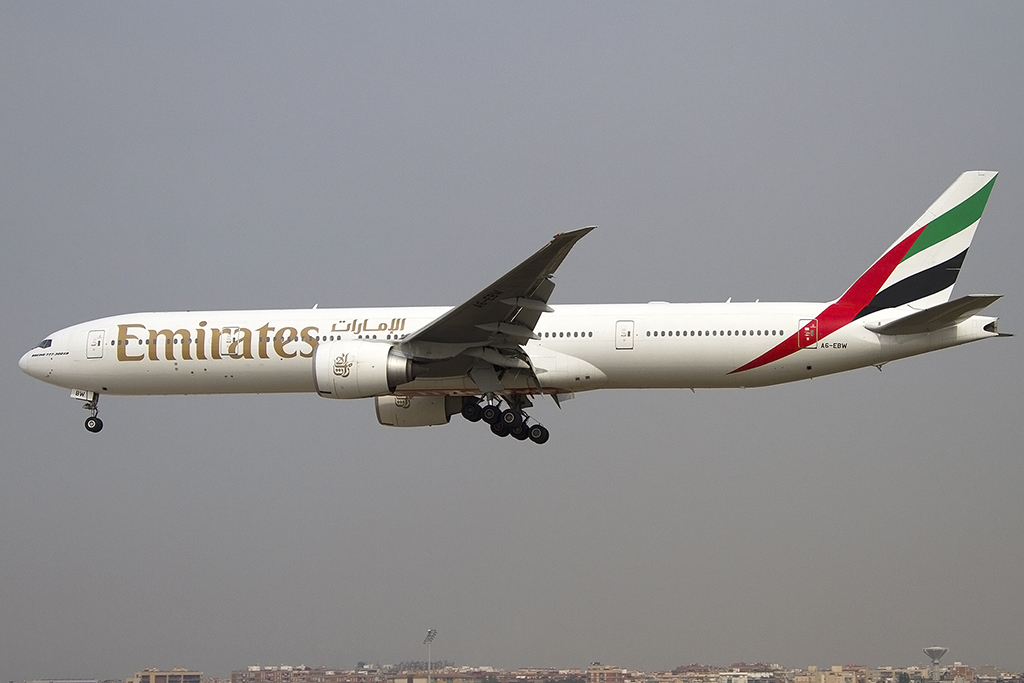 Emirates, A6-EBW, Boeing, B777-36N, 08.09.2012, BCN, Barcelona, Spain 



