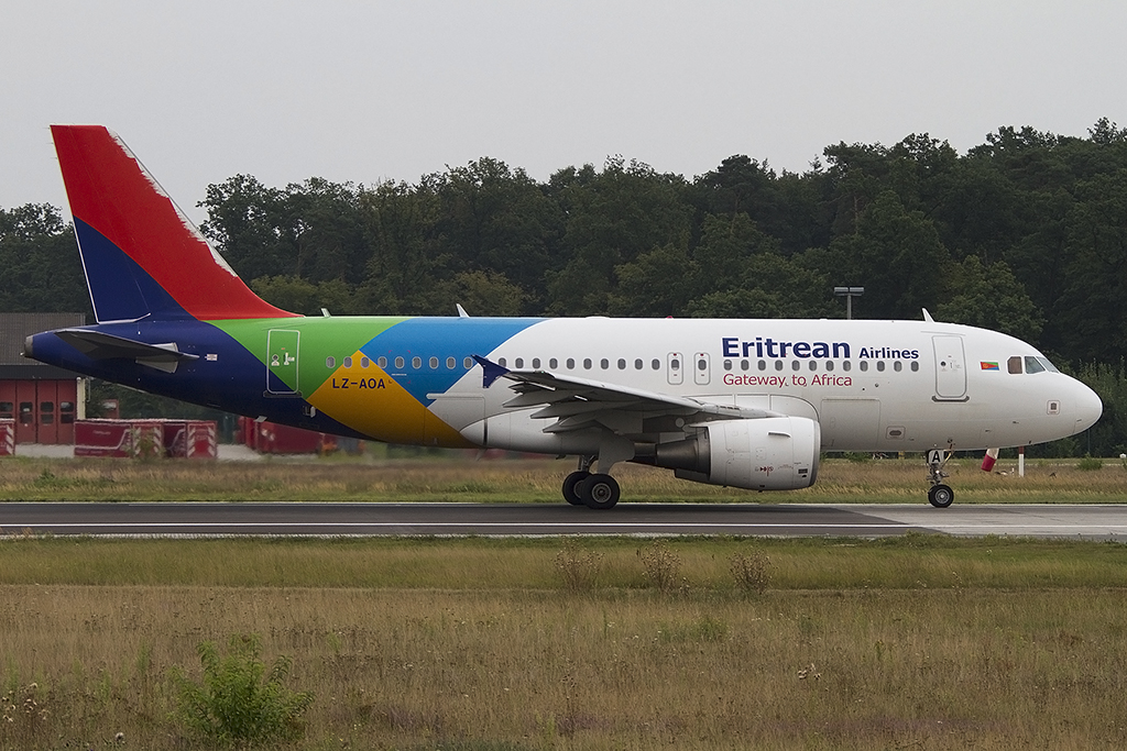 Eritrean Airlines, LZ-AOA, Airbus, A319-111, 21.08.2012, FRA, Frankfurt, Germany 



