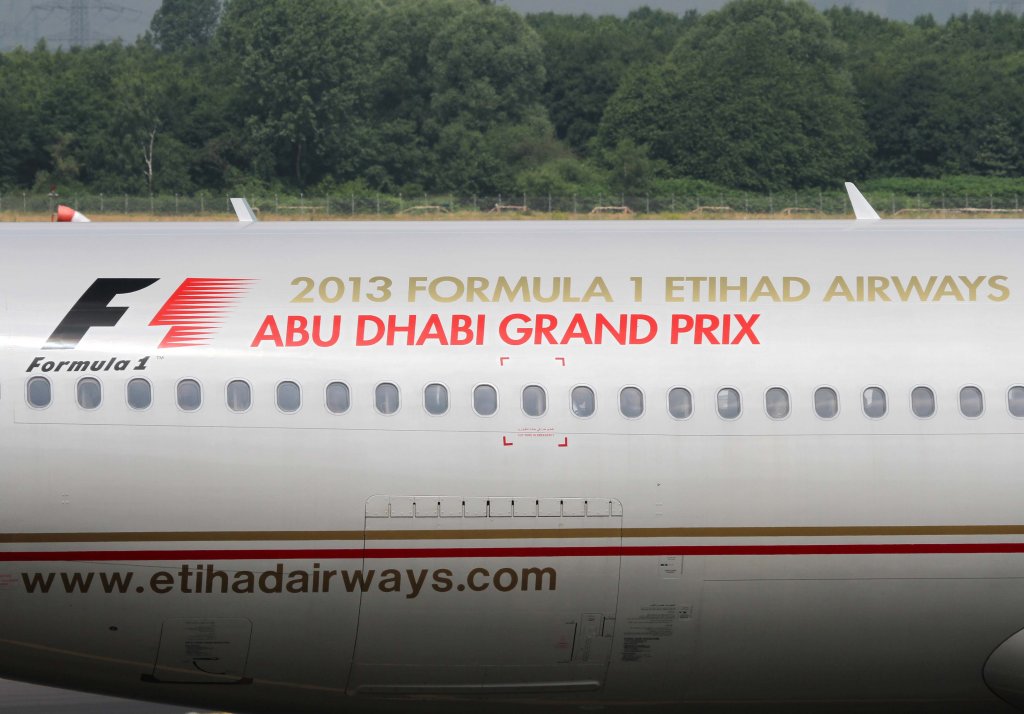 Etihad Airways, A6-AFB, Airbus, A 330-300 (F1-GP'13-Logo), 01.07.2013, DUS-EDDL, Dsseldorf, Germany 