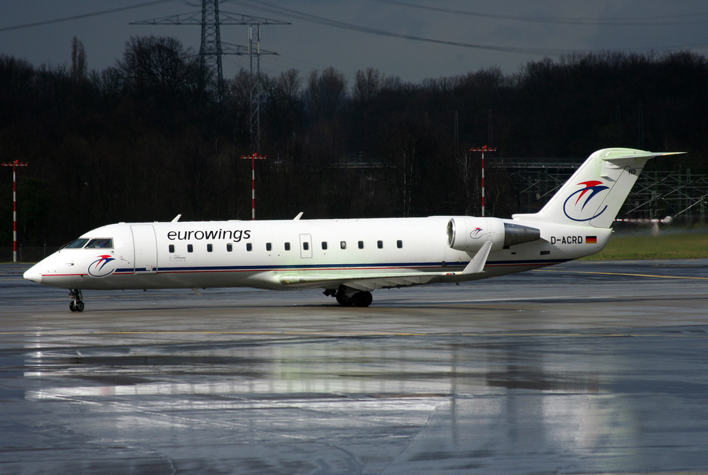 Eurowings CRJ200 D-ACRD beim Line up auf der 23l in DUS / EDDL / Dsseldorf am 25.03.2008
