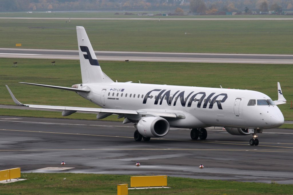Finnair, OH-LKI, Embraer, ERJ-190 LR (neue Finnair-Lackierung), 10.11.2012, DUS-EDDL, Dsseldorf, Germany 