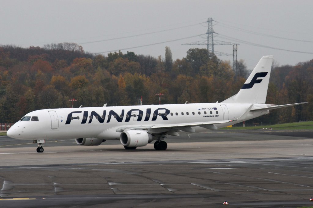 Finnair, OH-LKI, Embraer, ERJ-190 LR (neue Finnair-Lackierung), 10.11.2012, DUS-EDDL, Dsseldorf, Germany 