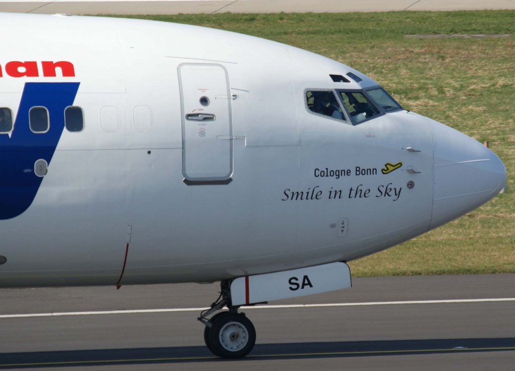German Sky Airlines, D-AGSA, Boeing 737-800  Cologne-Bonn  (Nase/Nose), 20.03.2011, DUS-EDDL, Dsseldorf, Germany