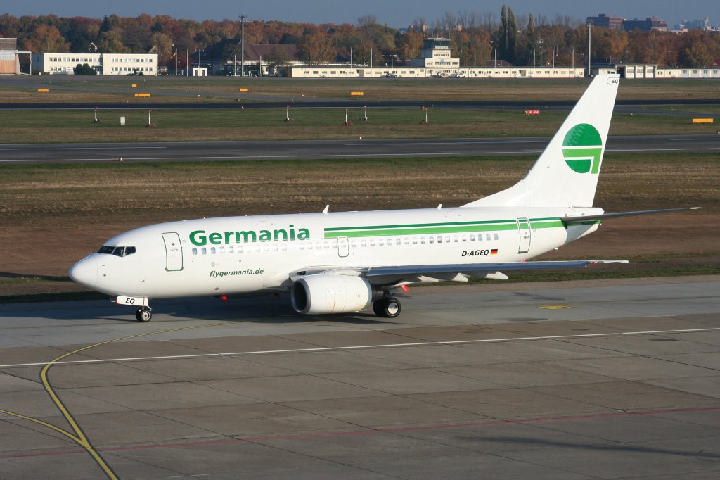 Germania B 737-75B D-AGEQ am 31.10.2009 auf dem Flughafen Berlin-Tegel