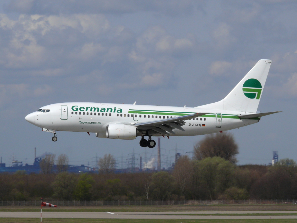 Germania; D-AGEQ; Boeing 737-75B. Flughafen Dsseldorf. 02.04.2010.