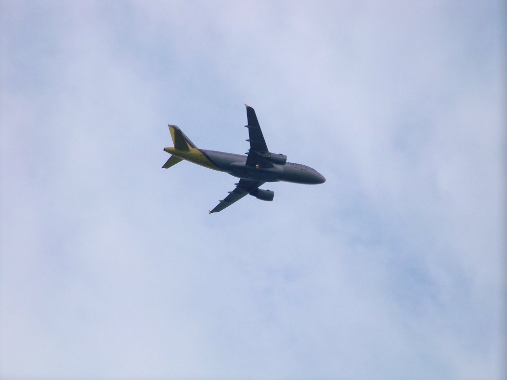 Germanwings, A319 im Landeanflug auf Hamburg. Aufgenommen am 13.08.10.