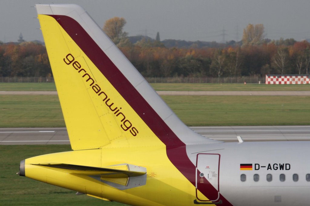 Germanwings, D-AGWD, Airbus, A 319-100 (Seitenleitwerk/Tail), 10.11.2012, DUS-EDDL, Düsseldorf, Germany 
