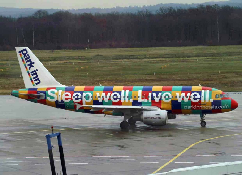 Germanwings, D-AKNF, Airbus A 319-100 (parkinnhotels.com), 2007.11.21, CGN, Kln/Bonn, Germany